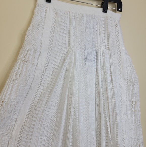 New Ellie Makir White Elegant Skirt Crochet Lace - Picture 2 of 5